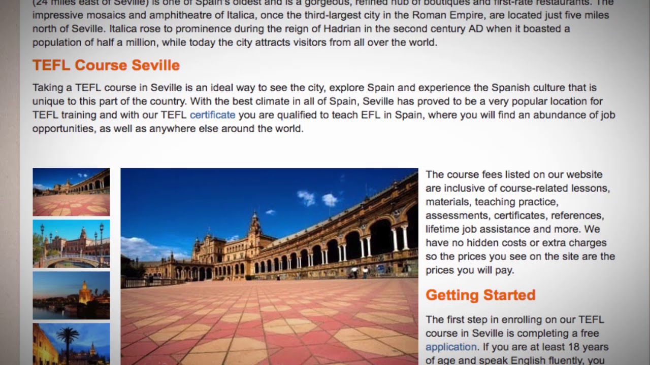 TEFL / TESOL Course in Seville, Spain | Teach & Live abroad!