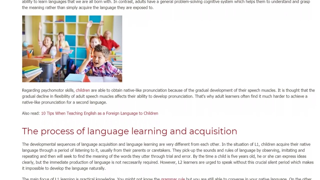 Common Factors that Affect 1st Language and 2nd Language Learning | ITTT TEFL BLOG