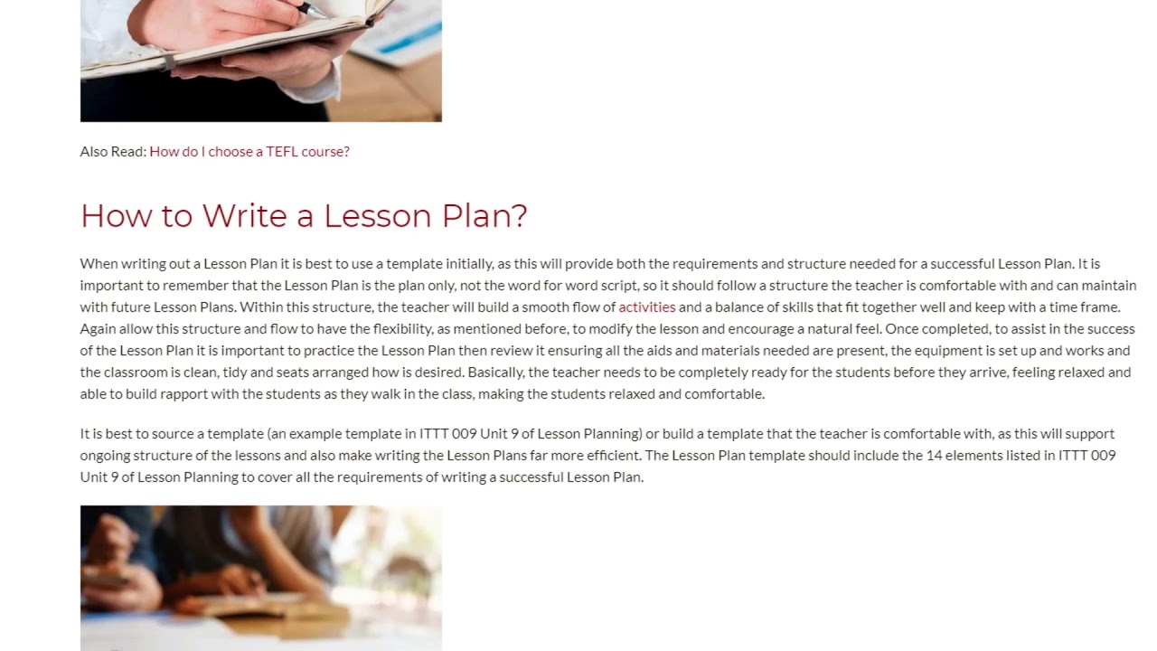 How To Create, Carry Out and Review Your EFL Lesson | ITTT TEFL BLOG