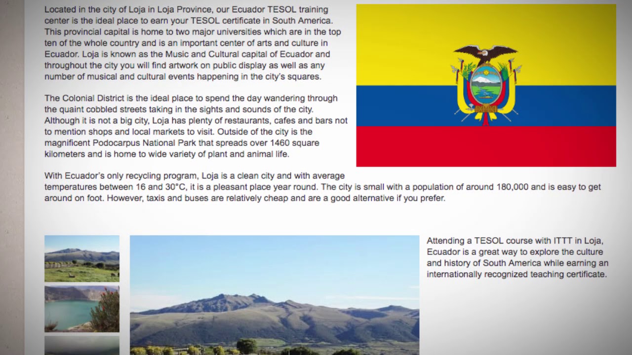 TESOL Course in Loja, Ecuador | Teach & Live abroad!