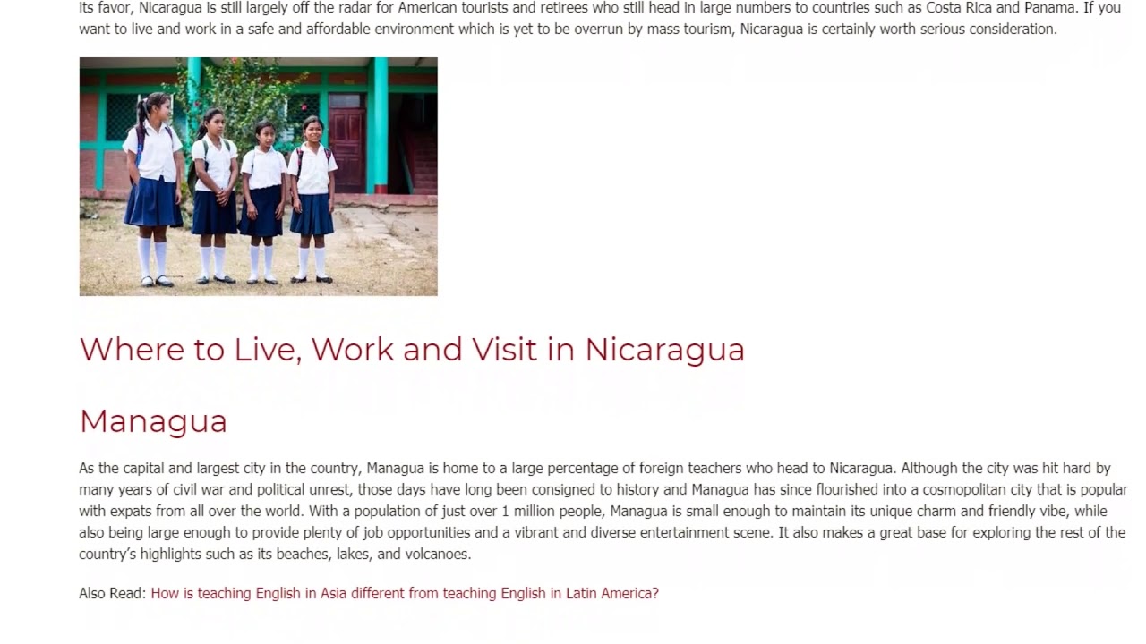 Nicaragua – the Rising Star for EFL Teaching in Central America | ITTT TEFL BLOG