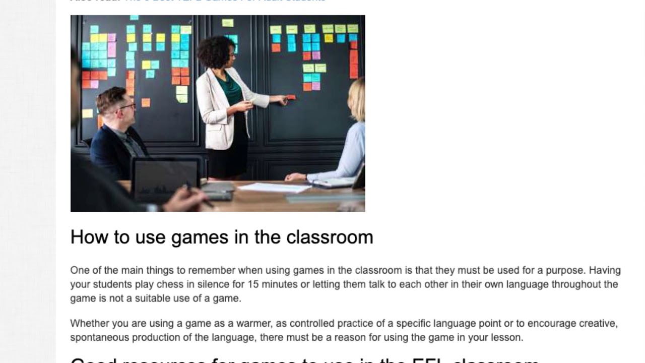 Games in the Classroom – What are EFL games? | ITTT TEFL BLOG