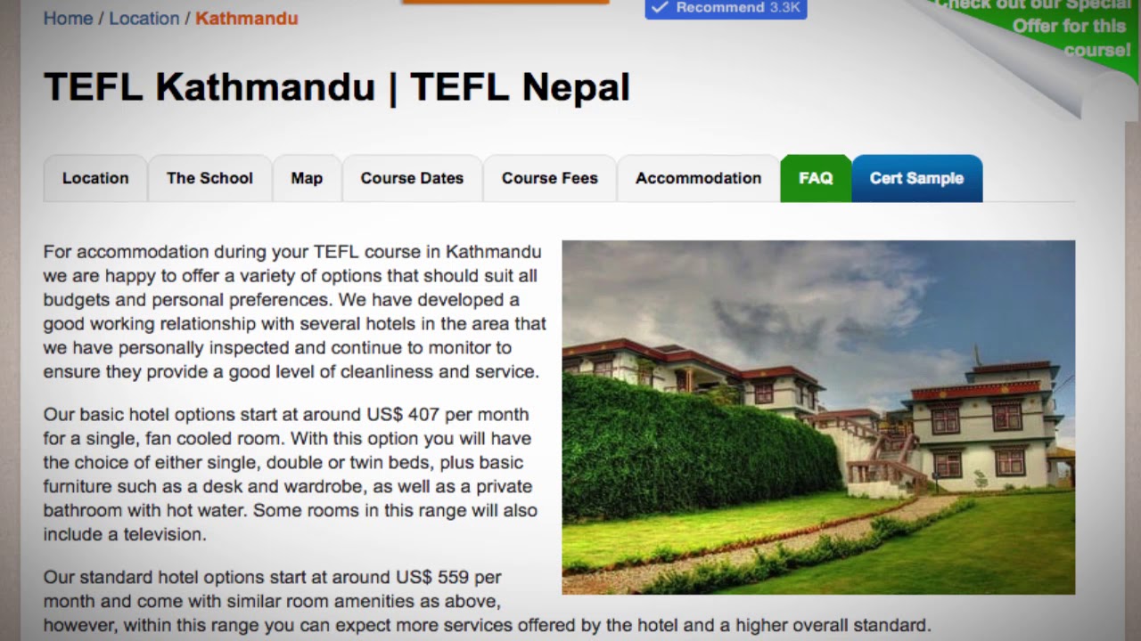 TEFL / TESOL School Accommodation in Kathmandu, Nepal | Teach & Live abroad!