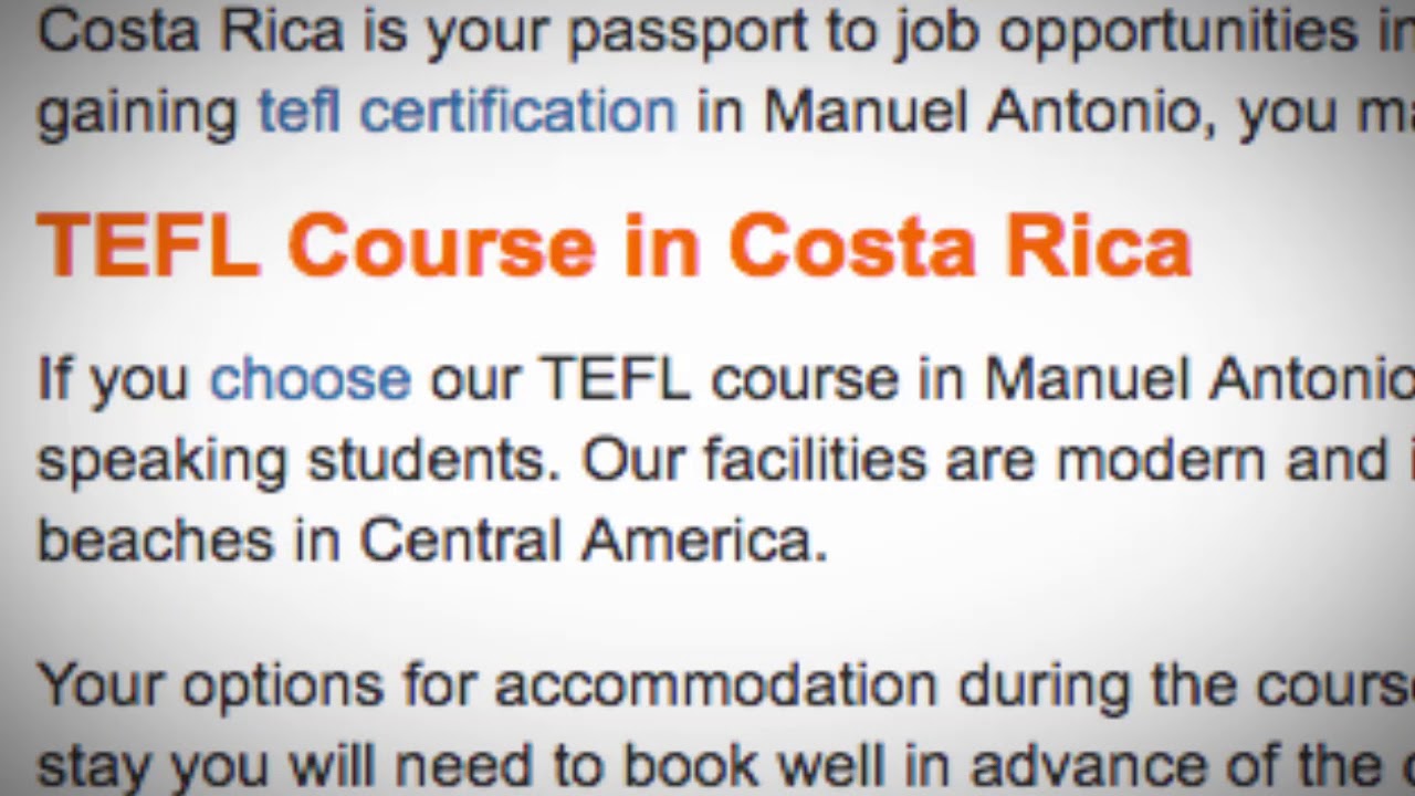 TEFL / TESOL Course in Manuel Antonio, Costa Rica | Teach & Live abroad!