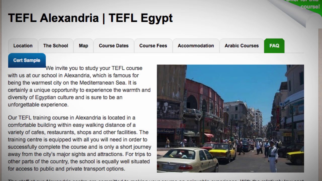 Welcome to Our TEFL / TESOL School in Alexandria, Egypt | Teach & Live abroad!