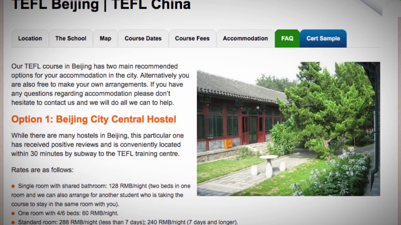 TEFL / TESOL School Accommodation in Beijing, China | Teach & Live abroad!