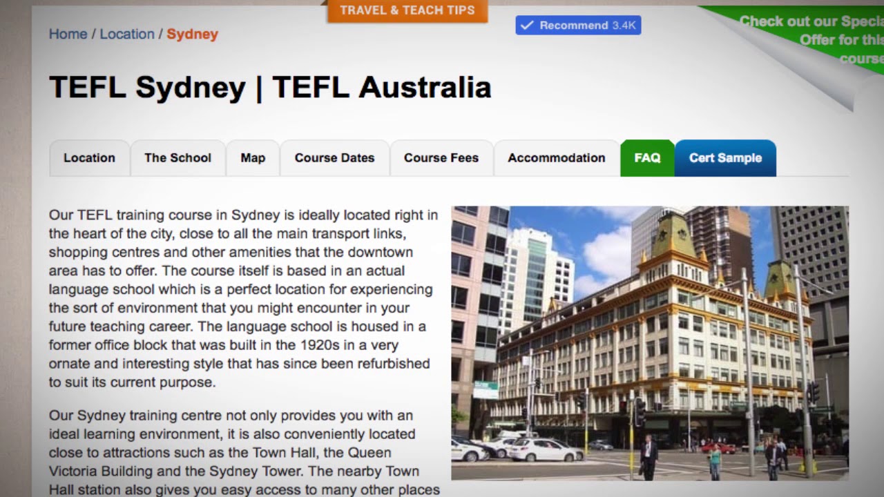 Welcome to Our TEFL / TESOL School in Sydney, Australia | Teach & Live abroad!