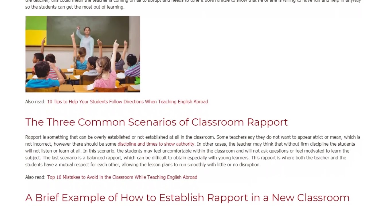 What is Rapport and How Does It Affect the Dynamics of an EFL Classroom | ITTT TEFL BLOG