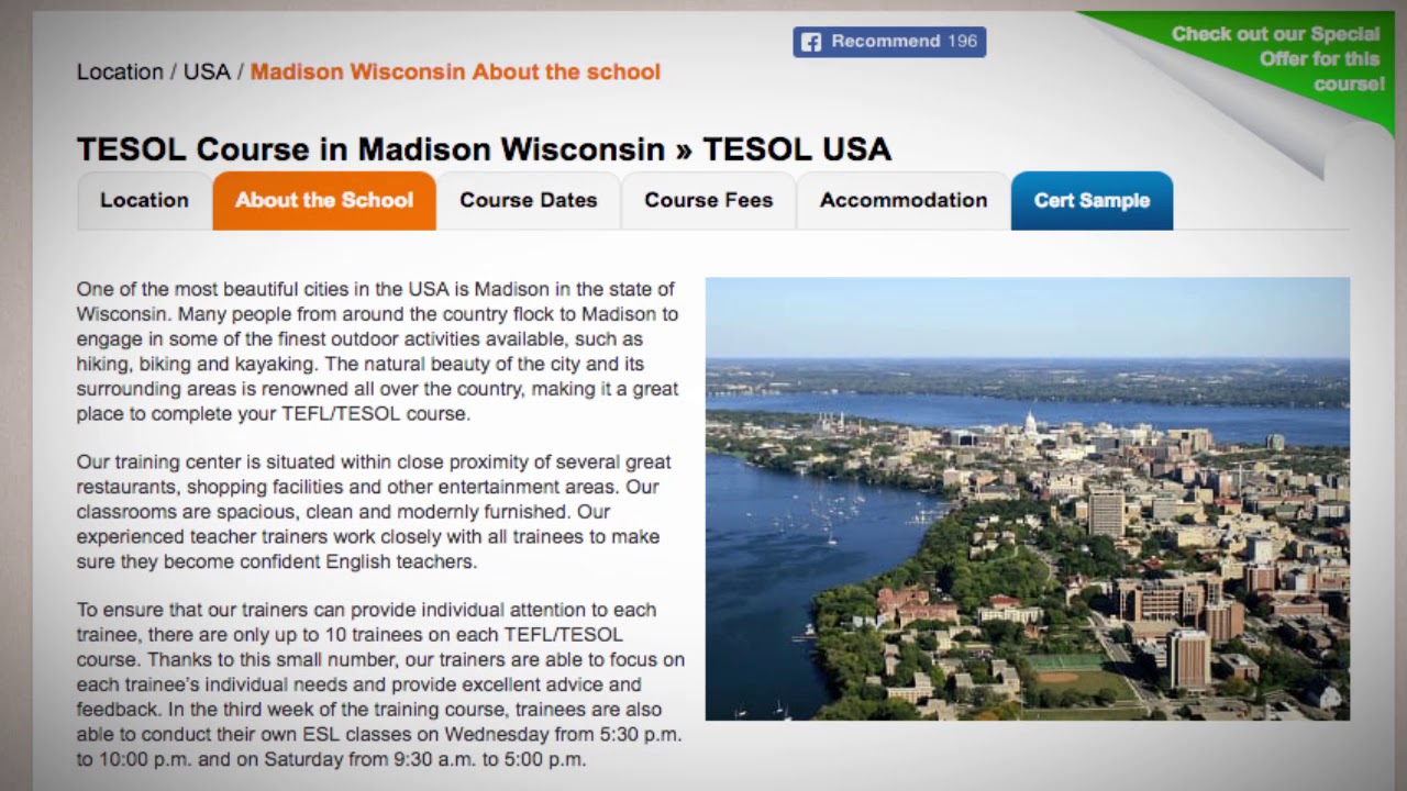 Welcome to Our TEFL / TESOL School in Madison, USA | Teach & Live abroad!