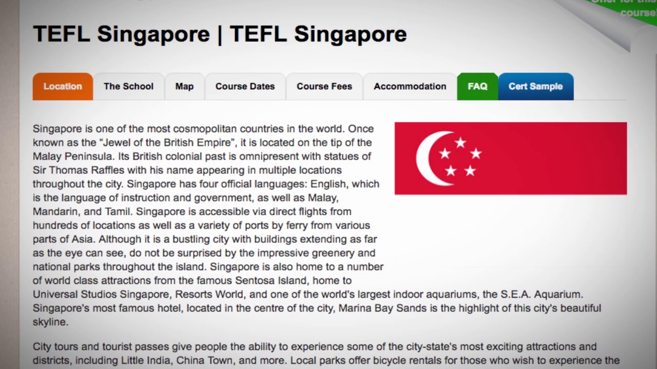 TEFL / TESOL Course in Singapore | Teach & Live abroad!