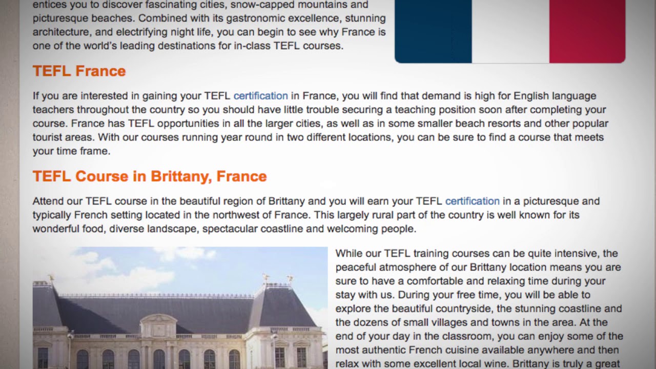 TEFL / TESOL Course in France | Teach & Live abroad!