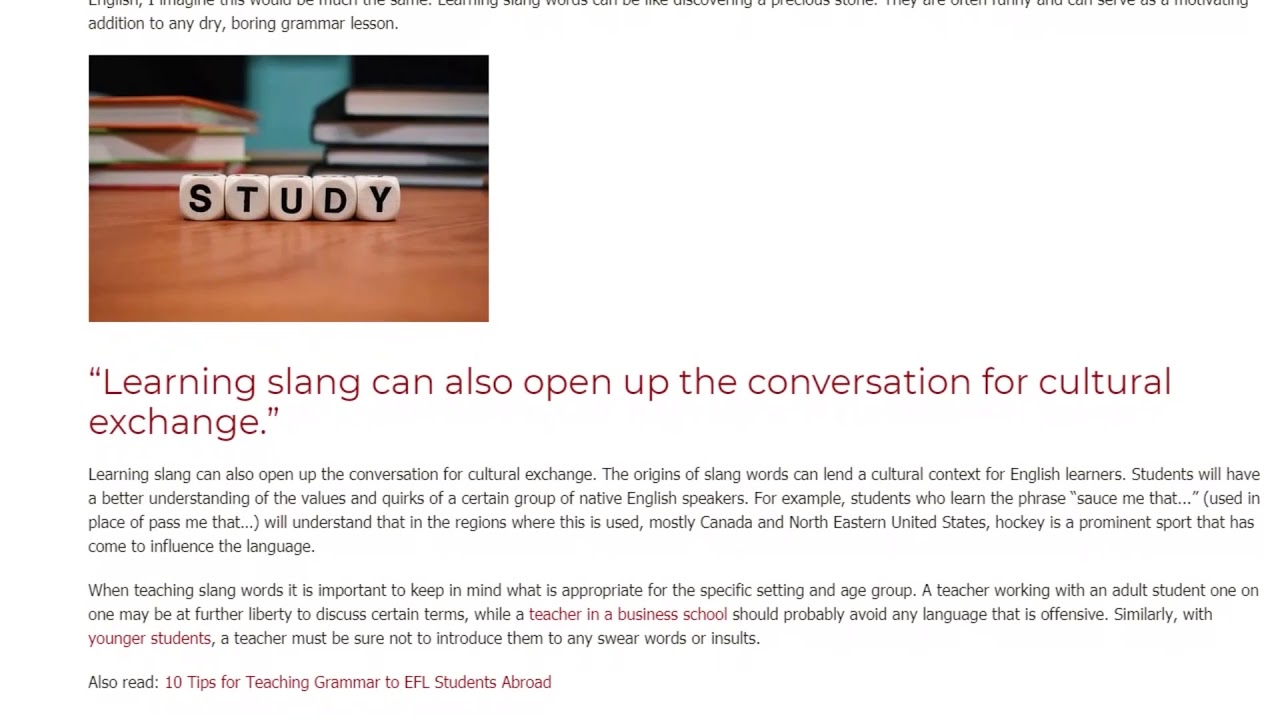 How Teaching Slang Can Benefit Your ESL Students | ITTT TEFL BLOG