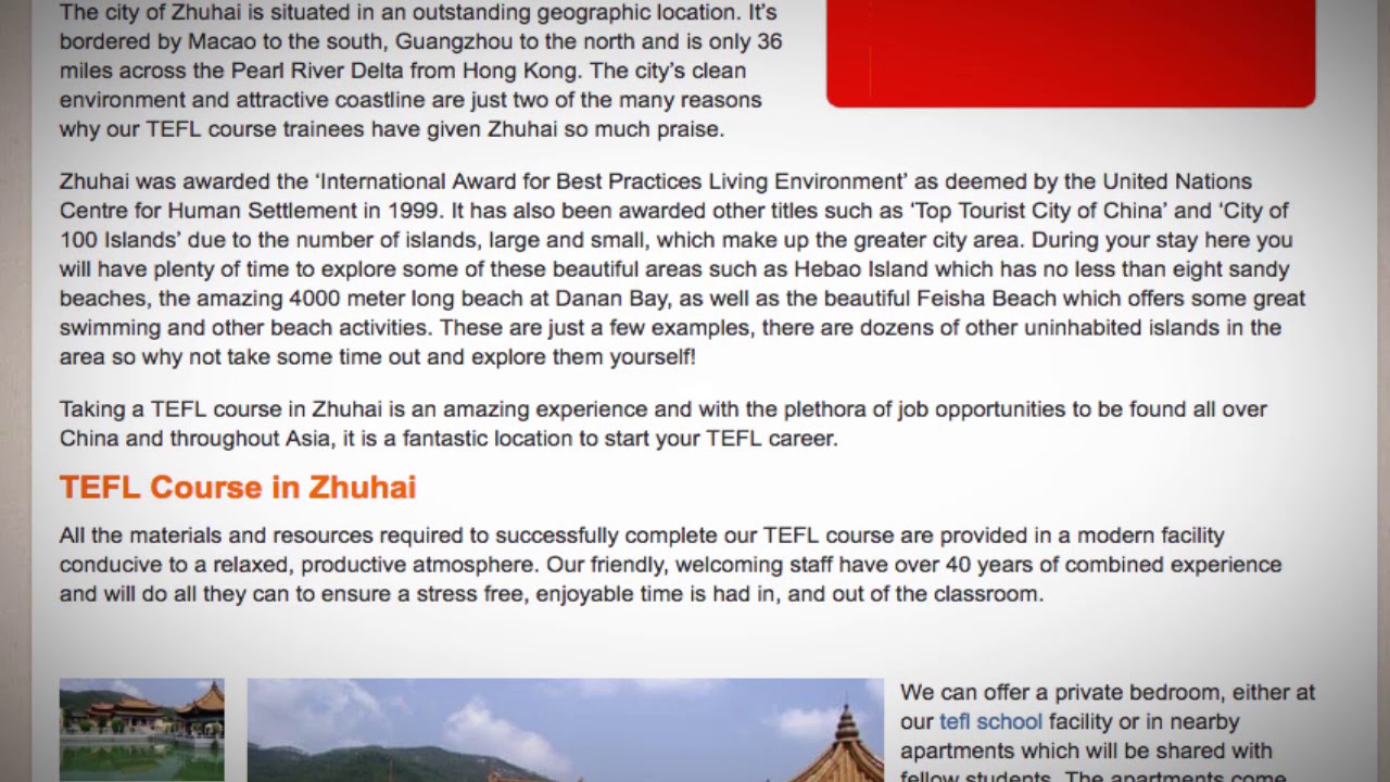 TEFL / TESOL Course in Zhuhai, China | Teach & Live abroad!