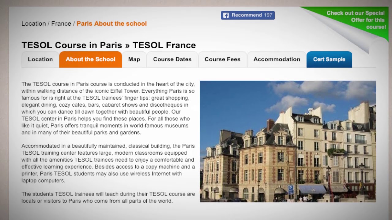 Welcome to Our TEFL / TESOL School in Paris, France | Teach & Live abroad!