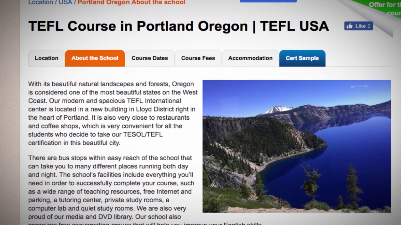 Welcome to Our TEFL / TESOL School in Portland, USA | Teach & Live abroad!