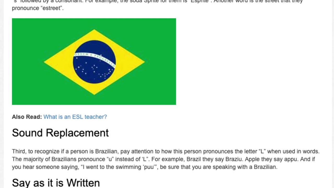 Pronunciation Mistakes that Brazilians Make While Speaking English | ITTT | TEFL Blog