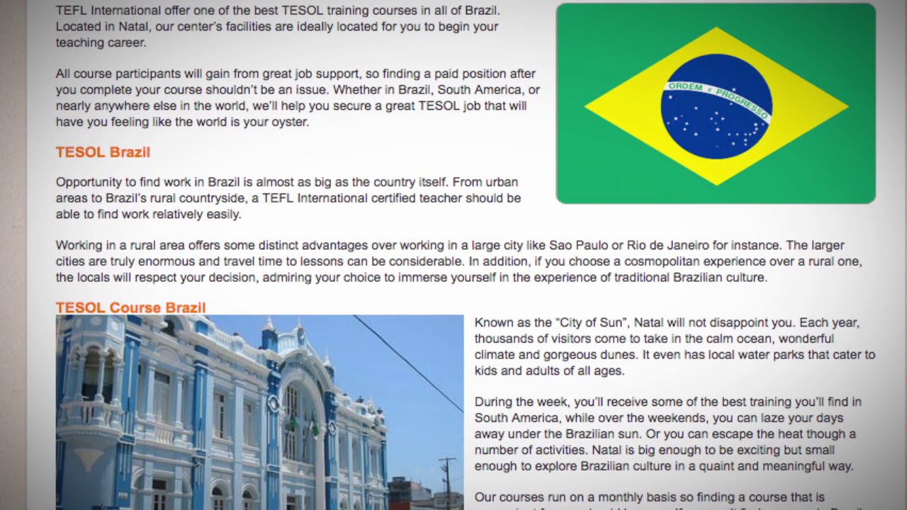 TESOL Course in Brazil | Teach & Live abroad!