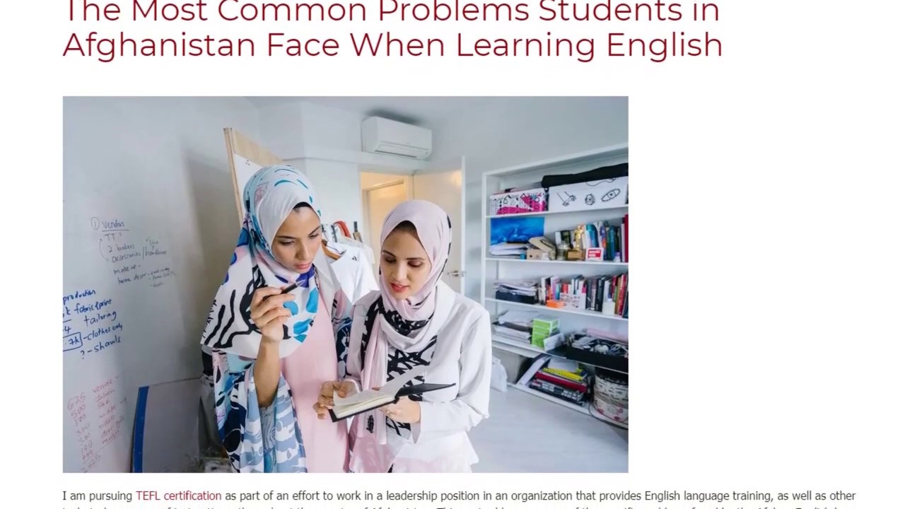 The Most Common Problems Students in Afghanistan Face When Learning English | ITTT TEFL BLOG