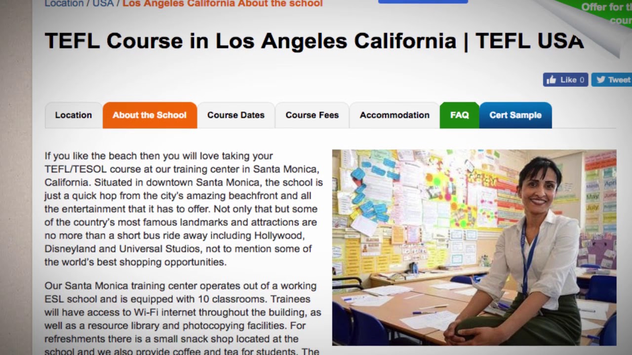 Welcome to Our TEFL / TESOL School in Los Angeles, USA | Teach & Live abroad!
