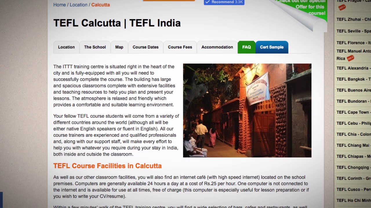 Welcome to Our TEFL / TESOL School in Calcutta, India | Teach & Live abroad!