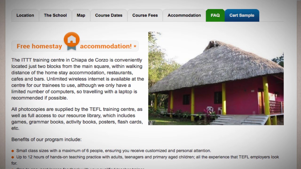 TEFL / TESOL School Accommodation in Chiapas, Mexico | Teach & Live abroad!