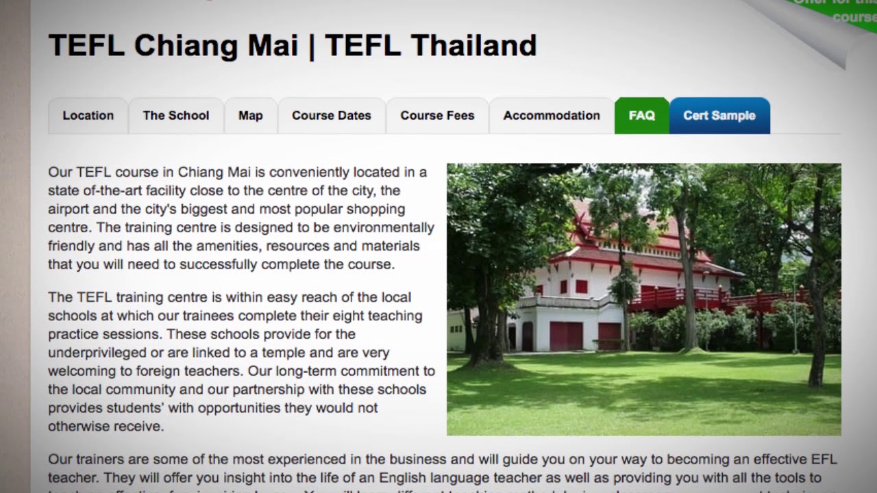 Welcome to Our TEFL / TESOL School in Chiang Mai, Thailand | Teach & Live abroad!