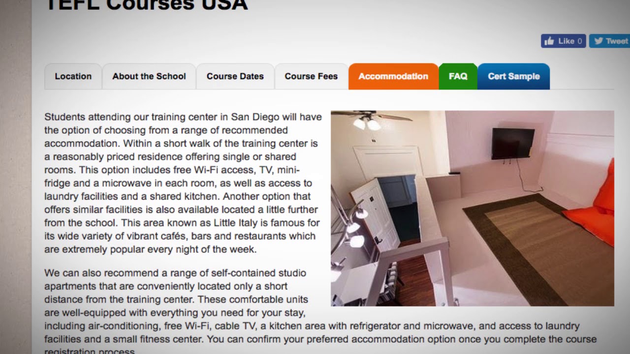 TEFL / TESOL School Accommodation in San Diego, USA | Teach & Live abroad!