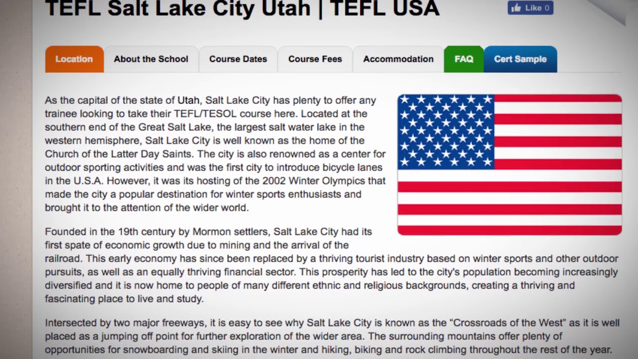 TEFL / TESOL Course in Salt Lake City, USA | Teach & Live abroad!