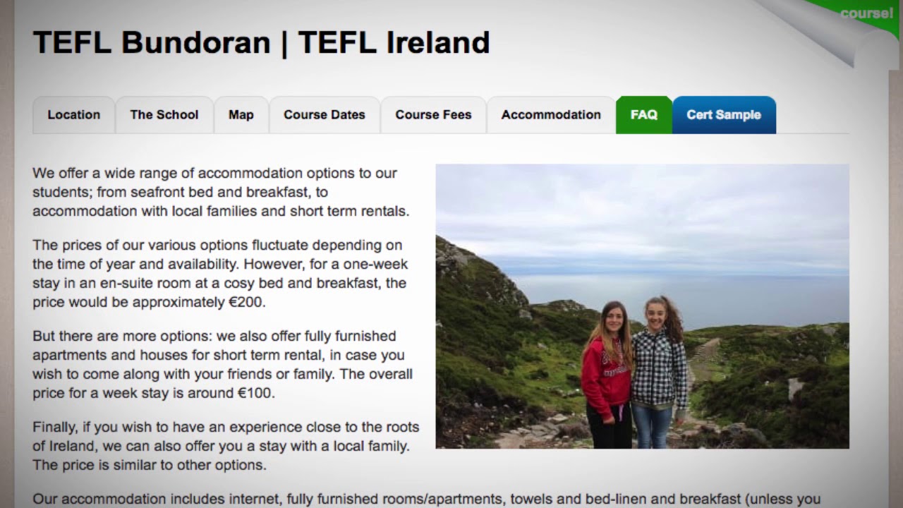 TEFL / TESOL School Accommodation in Bundoran, Ireland | Teach & Live abroad!