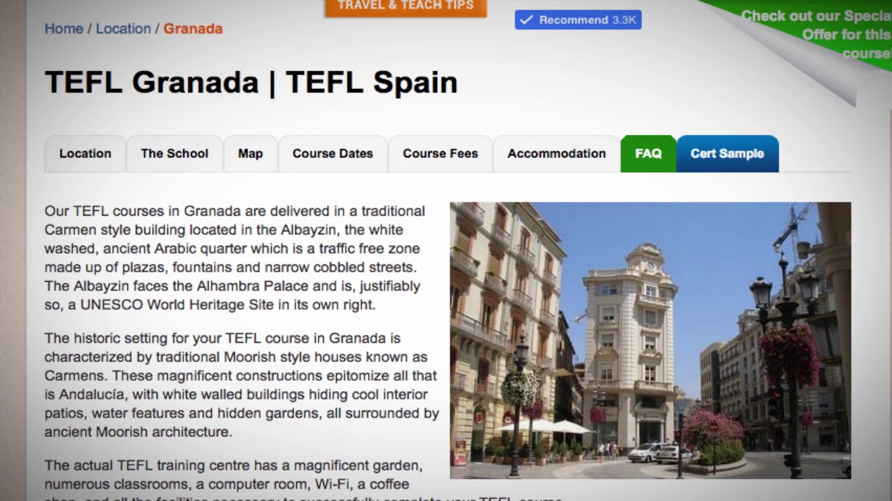 Welcome to Our TEFL / TESOL School in Granada, Spain | Teach & Live abroad!