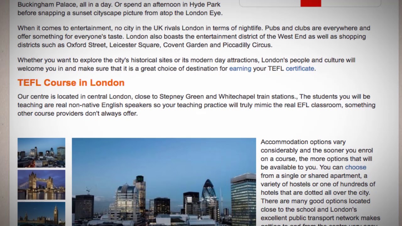 TEFL / TESOL Course in London, United Kingdom | Teach & Live abroad!