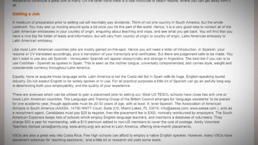 TESOL JOBS Costa Rica