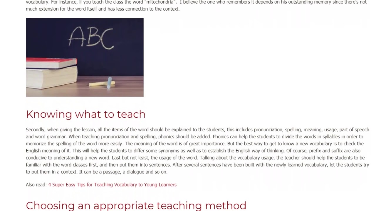 Important Ideas to Consider when Teaching Vocabulary | ITTT TEFL BLOG