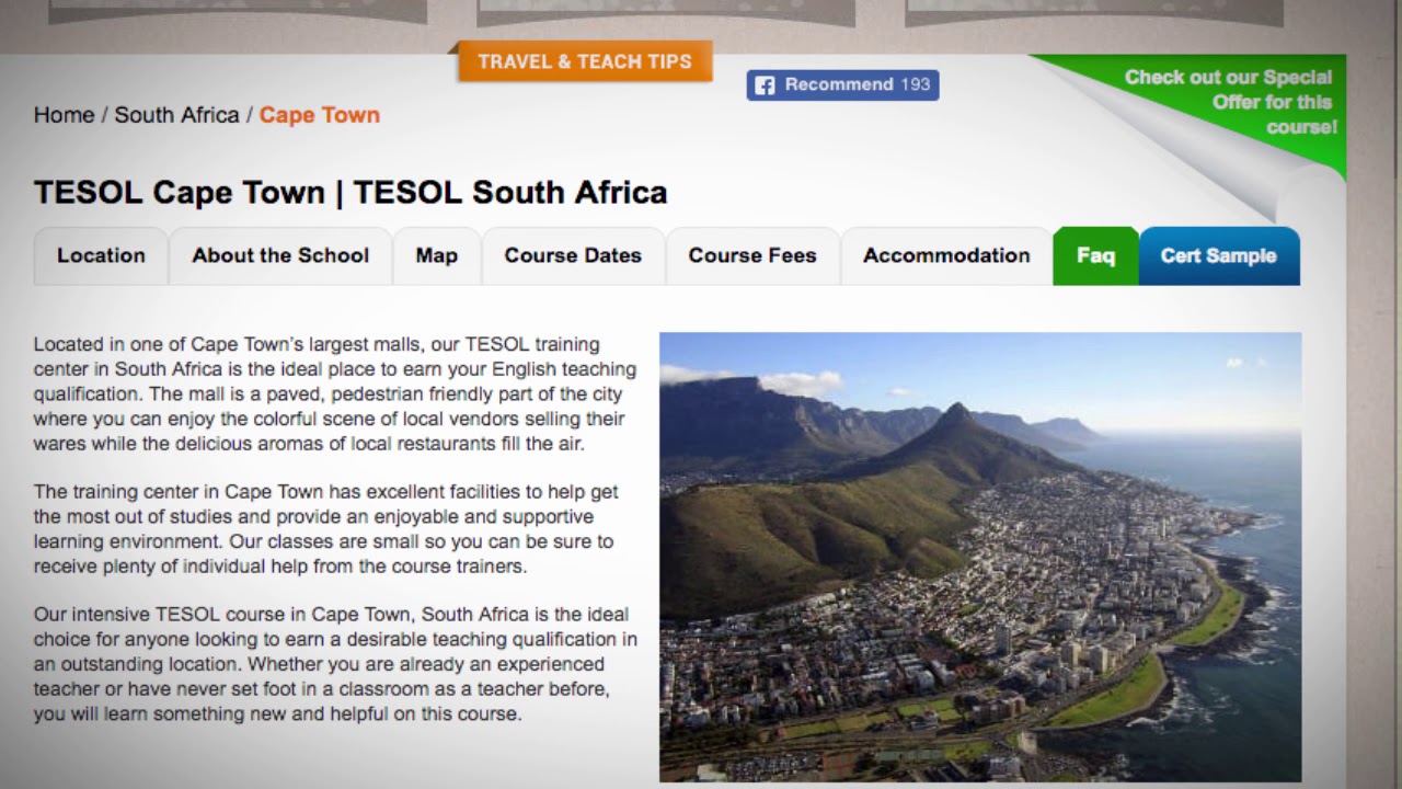 Welcome to Our TESOL School in Cape Town, South Africa | Teach & Live abroad!