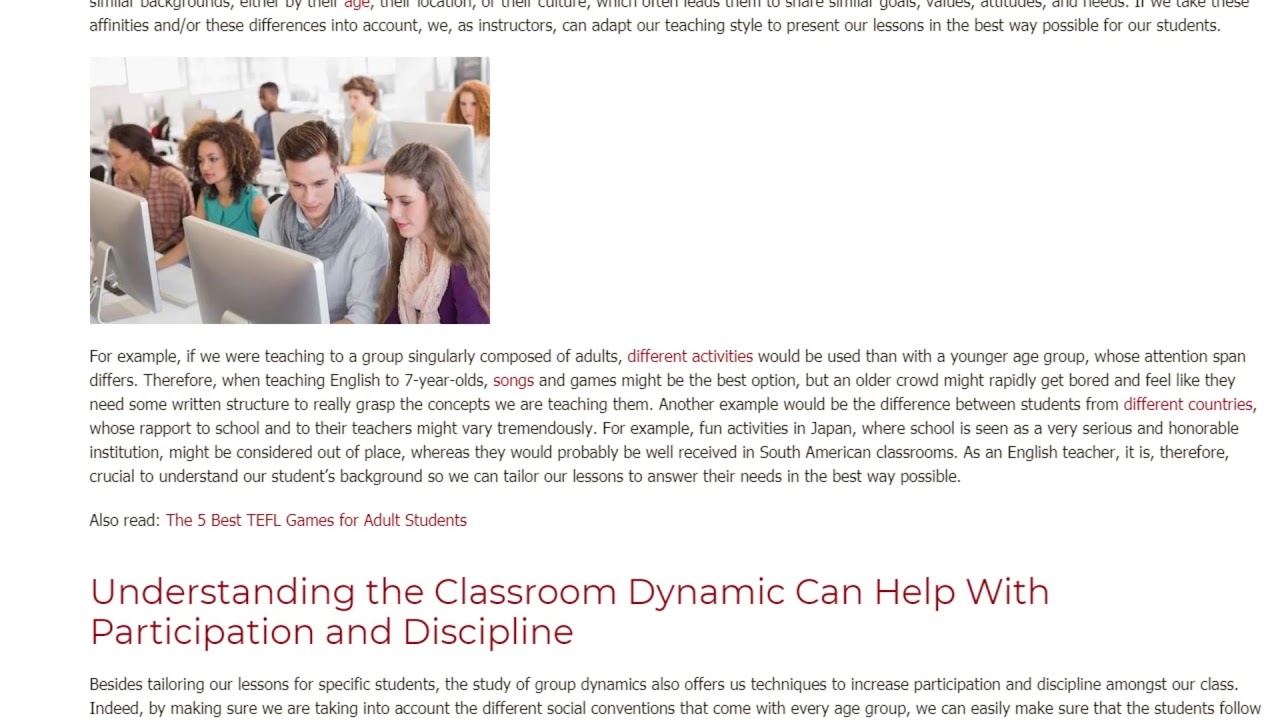 Why Understanding the Group Dynamics of an ESL Classroom is Important | ITTT TEFL BLOG