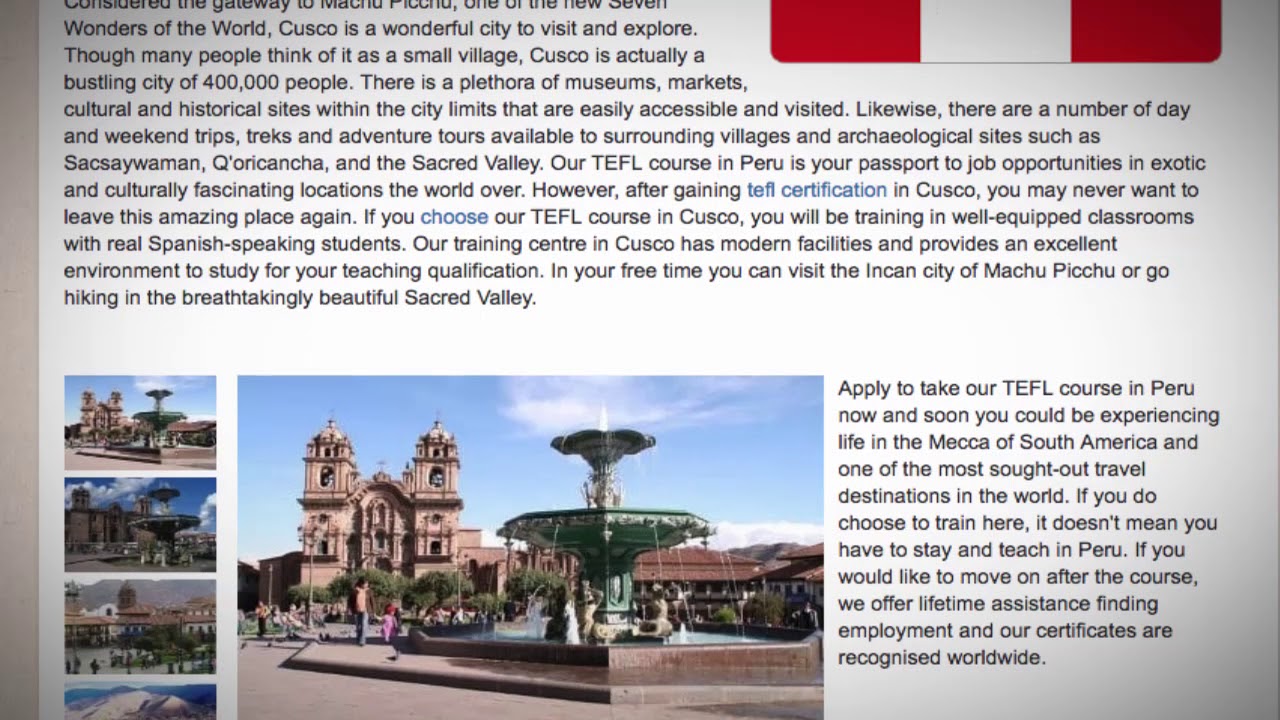 TEFL / TESOL Course in Cusco, Peru | Teach & Live abroad!