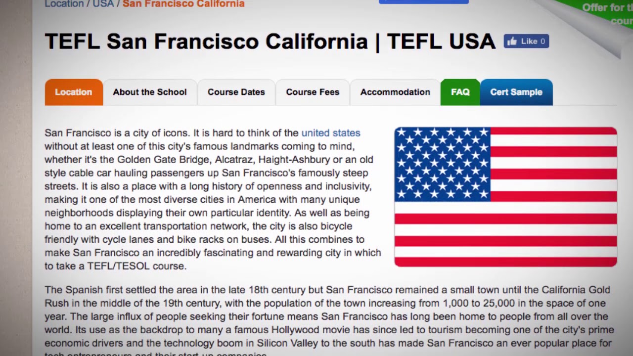 TEFL / TESOL Course in San Francisco, USA | Teach & Live abroad!