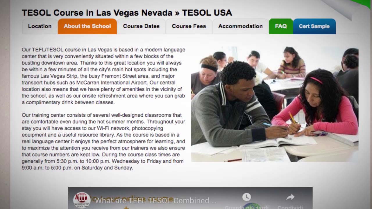 Welcome to Our TEFL / TESOL School in Las Vegas, USA | Teach & Live abroad!