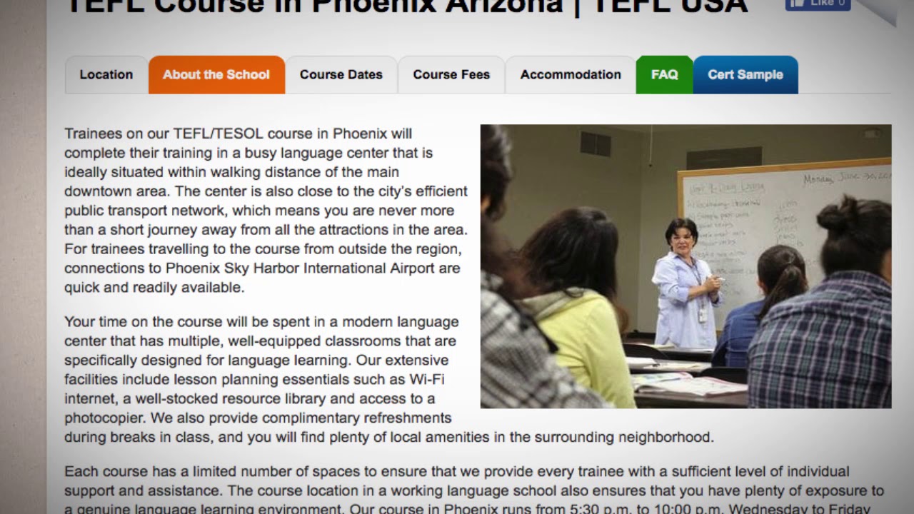 Welcome to Our TEFL / TESOL School in Phoenix, USA | Teach & Live abroad!