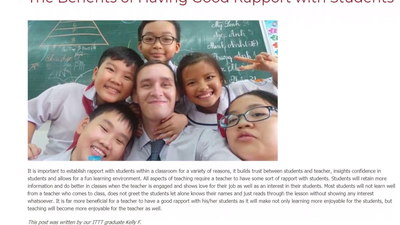 The Benefits of Having Good Rapport with Students | ITTT | TEFL Blog