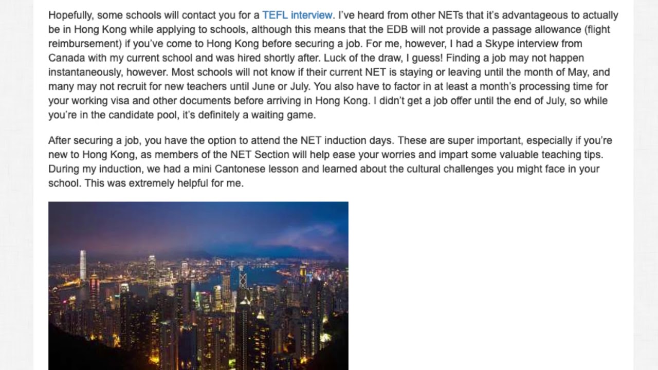 NET Scheme for Teaching English in Hong Kong – How it Works and How to Apply | ITTT TEFL BLOG