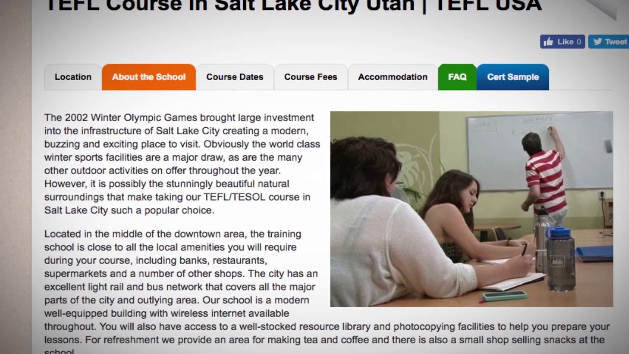 Welcome to Our TEFL / TESOL School in Salt Lake City, USA | Teach & Live abroad!