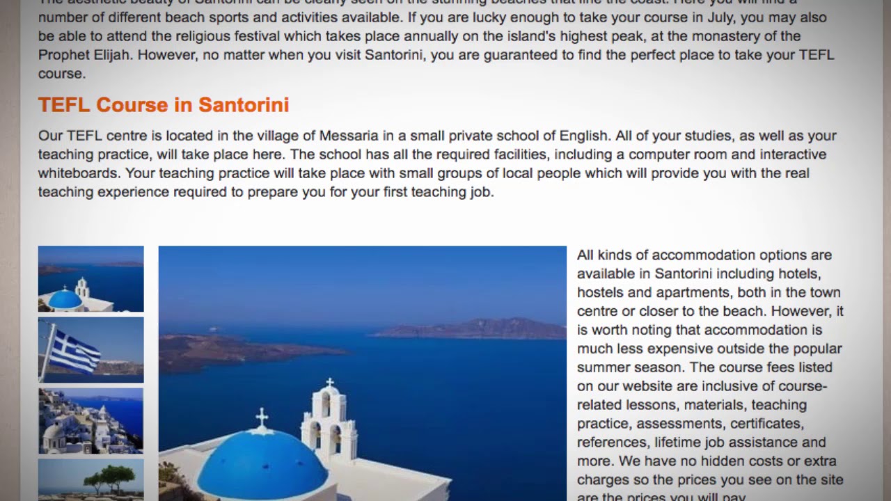 TEFL / TESOL Course in Santorini, Greece | Teach & Live abroad!