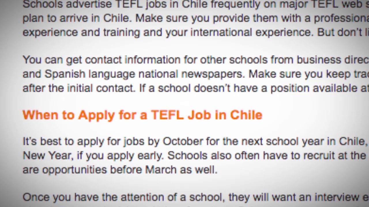 TEFL/TESOL Jobs in Chile | International TEFL and TESOL Training (ITTT)