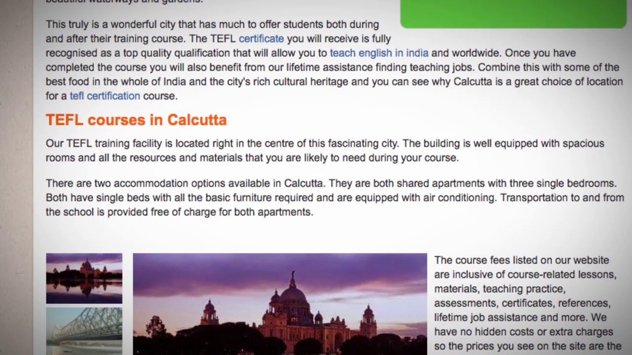 TEFL / TESOL Course in Calcutta, India | Teach & Live abroad!