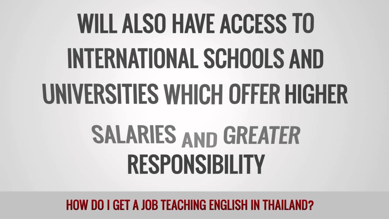 How do I get a job teaching English in Thailand?