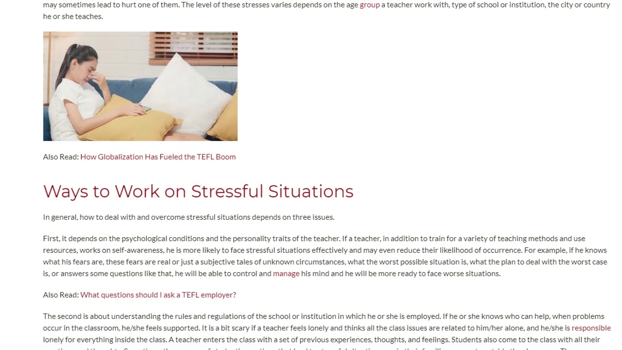 3 Ways to Overcome Stressful Situations | ITTT TEFL BLOG