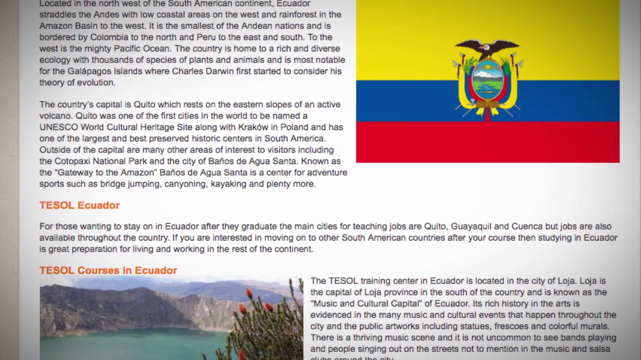 TESOL Course in Ecuador | Teach & Live abroad!