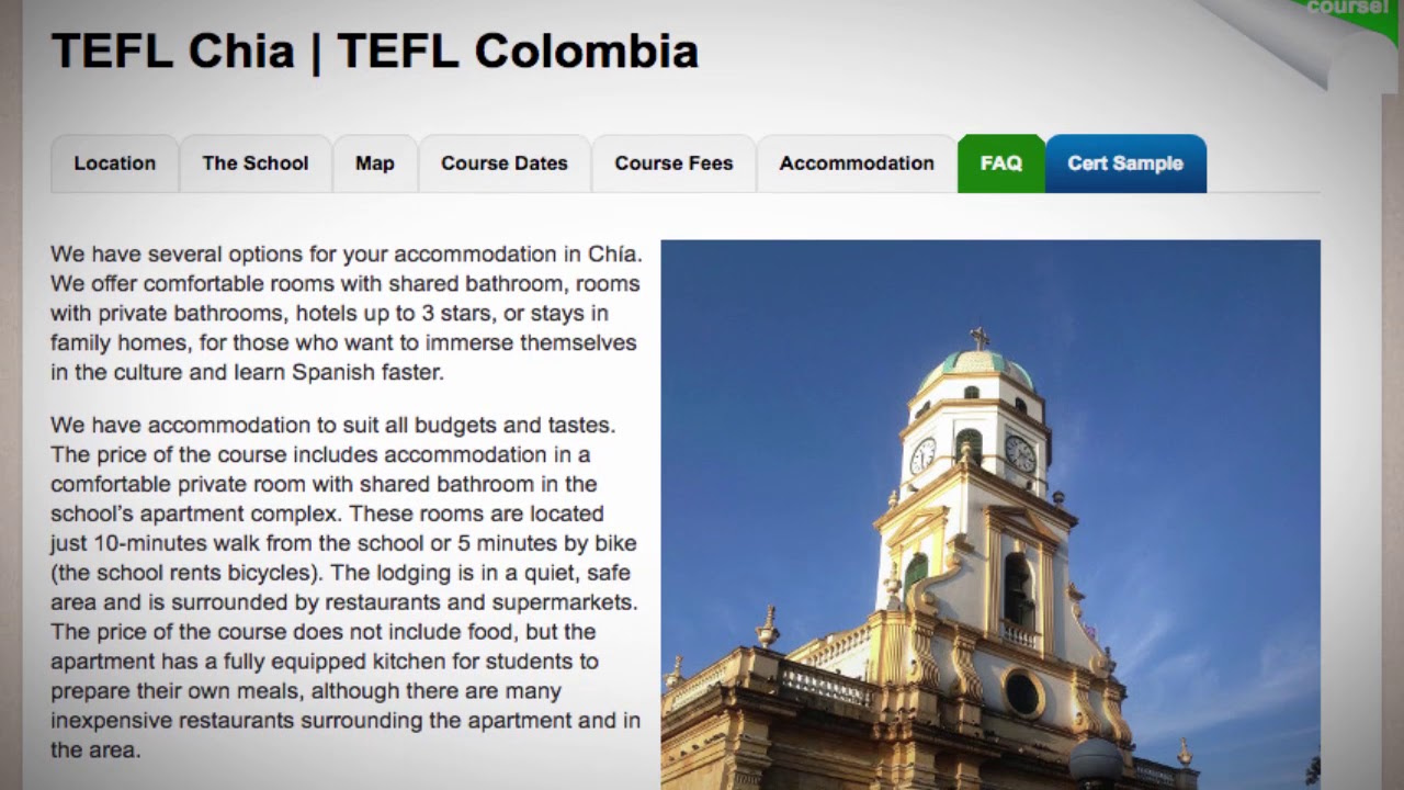 TEFL / TESOL School Accommodation in Chia, Colombia | Teach & Live abroad!