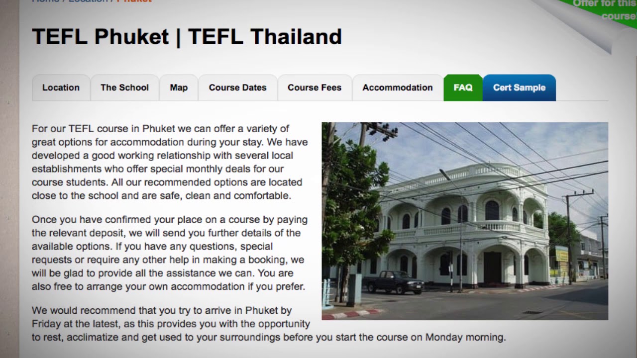 TEFL / TESOL School Accommodation in Phuket, Thailand | Teach & Live abroad!